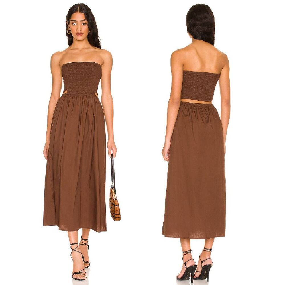 Faithfull the Brand Brown Midi Dress